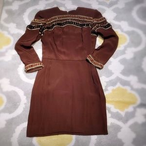Angel Sanchez Designer, vintage brown dress
